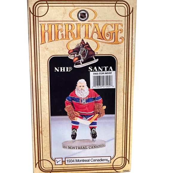 NHL Heritage 1934 Montreal Canadians Habs SANTA Hockey Figure w/ COA NEW in BOX - Picture 4 of 5